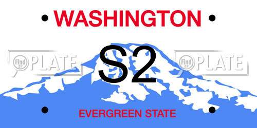 S2 Washington License Plate