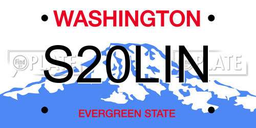 S20LIN Washington License Plate
