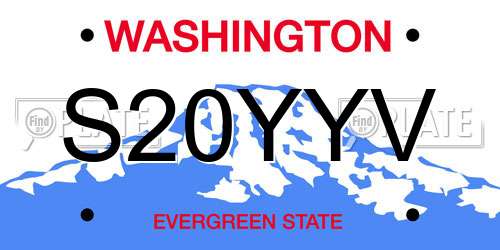 S20YYV Washington License Plate