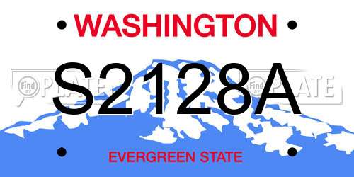 S2128A Washington License Plate