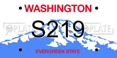 S219 Washington License Plate