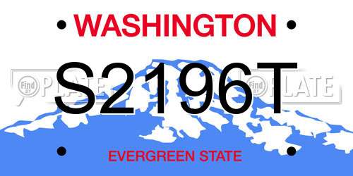 S2196T Washington License Plate