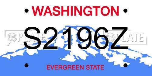 S2196Z Washington License Plate