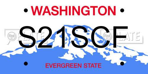 S21SCF Washington License Plate