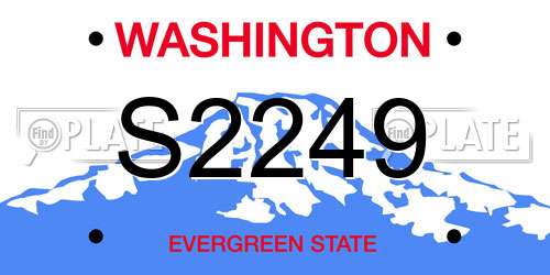 S2249 Washington License Plate