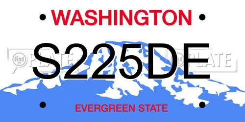S225DE Washington License Plate
