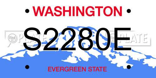 S2280E Washington License Plate