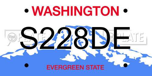 S228DE Washington License Plate