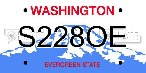 S228OE Washington License Plate