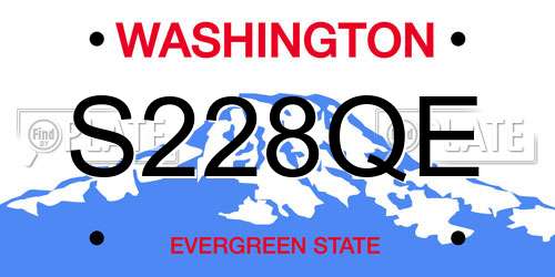 S228QE Washington License Plate