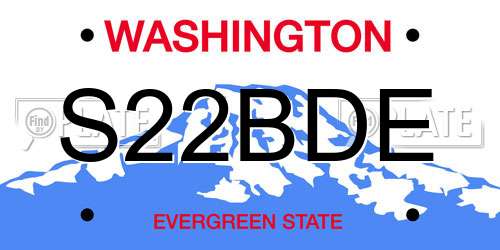 S22BDE Washington License Plate