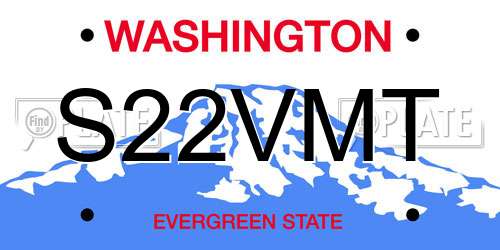 S22VMT Washington License Plate