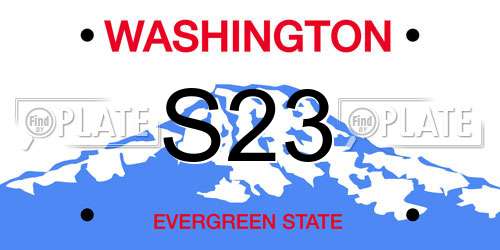 S23 Washington License Plate