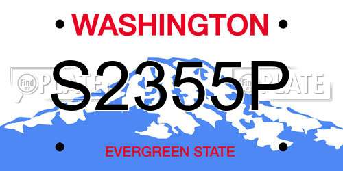 S2355P Washington License Plate