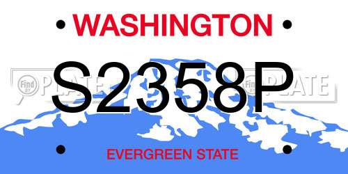S2358P Washington License Plate