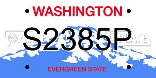S2385P Washington License Plate