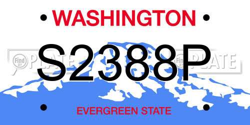 S2388P Washington License Plate