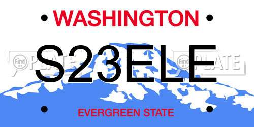 S23ELE Washington License Plate