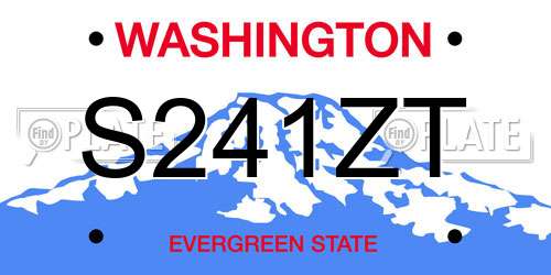 S241ZT Washington License Plate