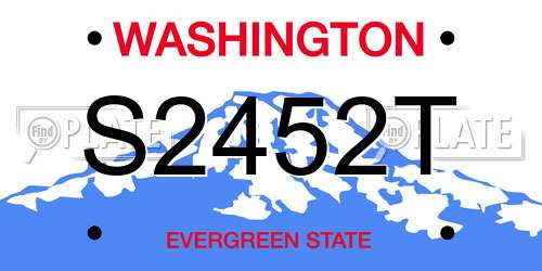 S2452T Washington License Plate