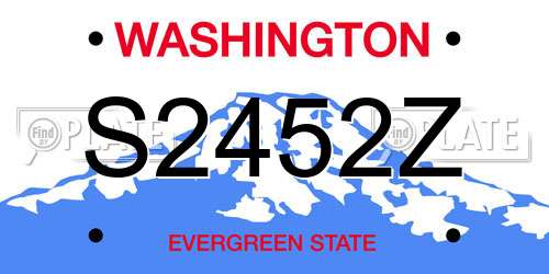 S2452Z Washington License Plate