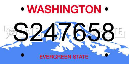S247658 Washington License Plate