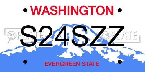 S24SZZ Washington License Plate