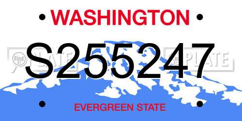 S255247 Washington License Plate