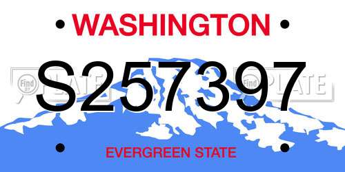 S257397 Washington License Plate