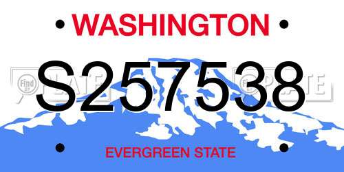 S257538 Washington License Plate