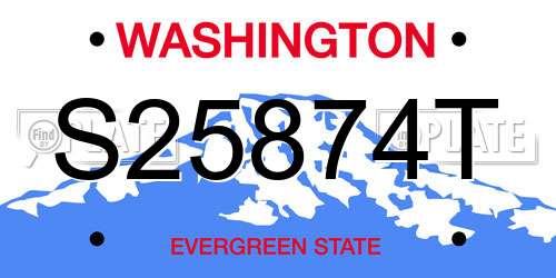 S25874T Washington License Plate