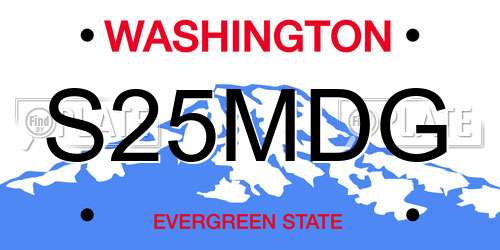 S25MDG Washington License Plate