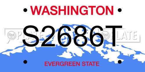 S2686T Washington License Plate