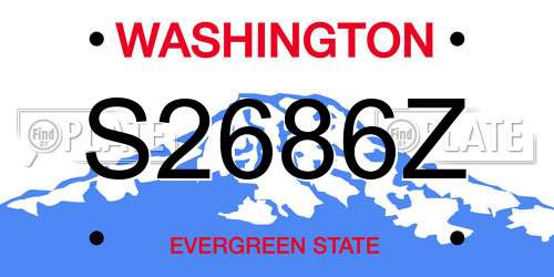 S2686Z Washington License Plate