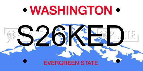 S26KED Washington License Plate