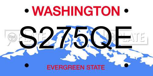 S275QE Washington License Plate