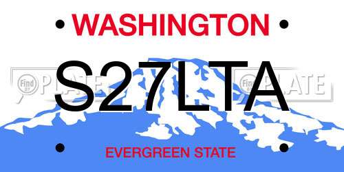S27LTA Washington License Plate