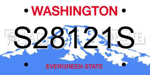 S28121S Washington License Plate