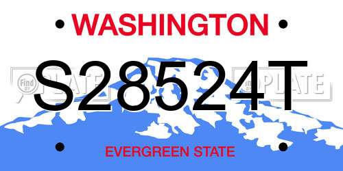 S28524T Washington License Plate