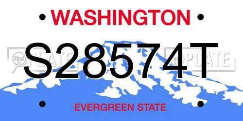 S28574T Washington License Plate