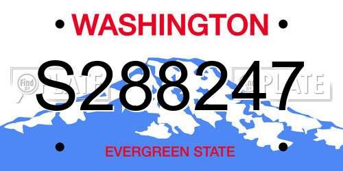 S288247 Washington License Plate