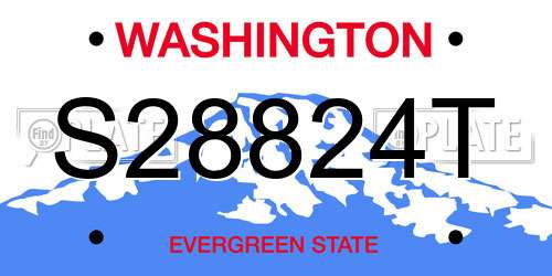 S28824T Washington License Plate
