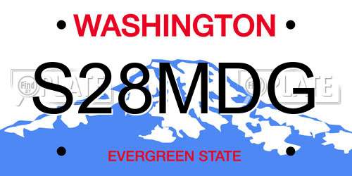 S28MDG Washington License Plate