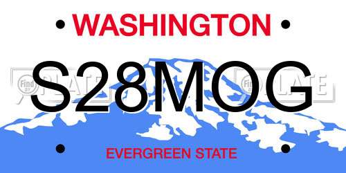 S28MOG Washington License Plate