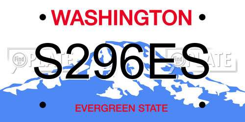 S296ES Washington License Plate