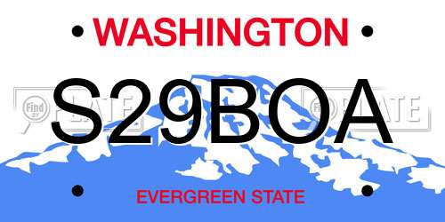 S29BOA Washington License Plate