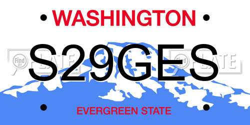 S29GES Washington License Plate