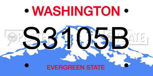 S3105B Washington License Plate