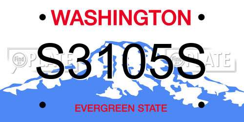 S3105S Washington License Plate