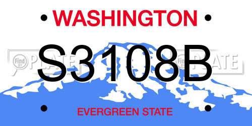 S3108B Washington License Plate